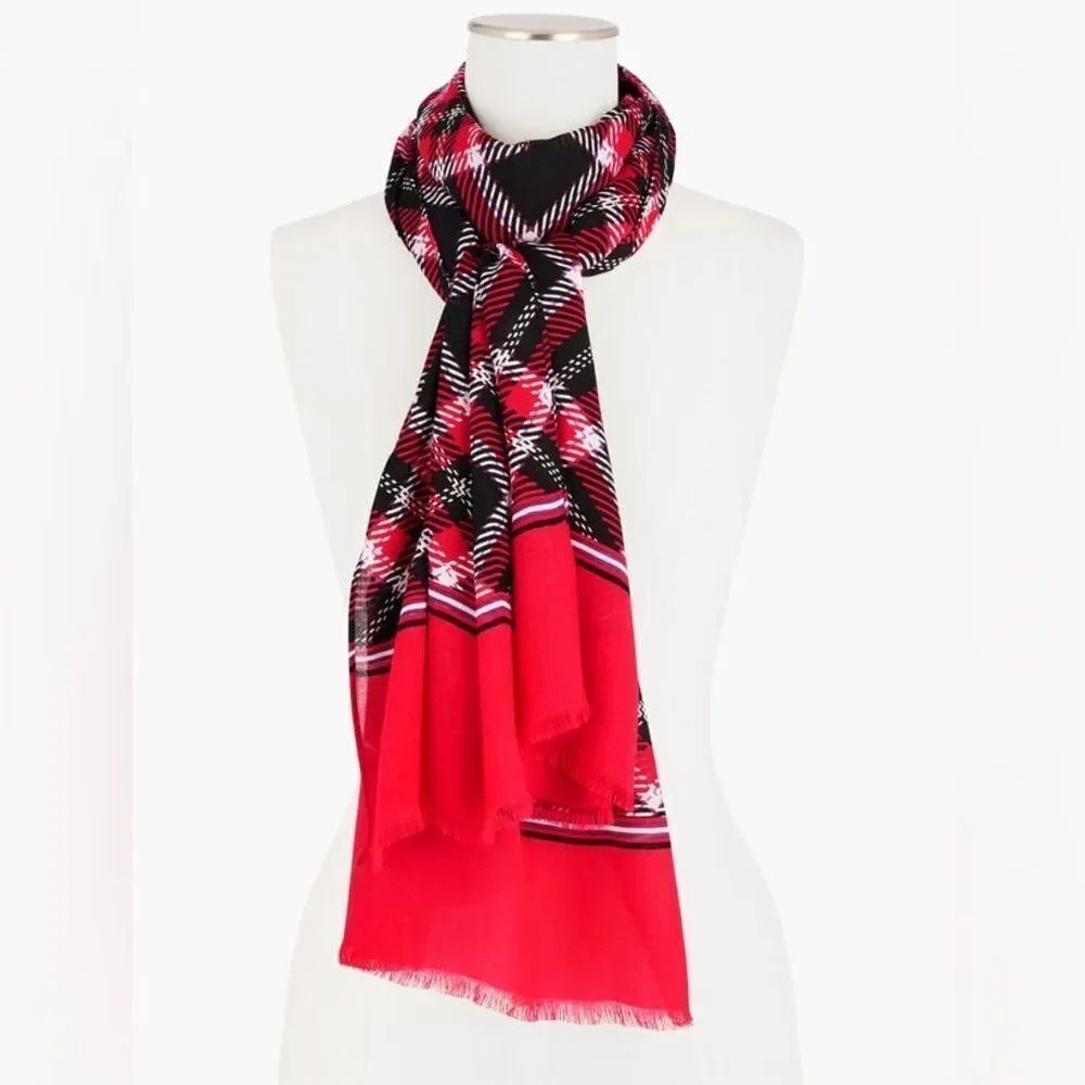 NWT TALBOTS *Nutcracker Plaid* Oblong Scarf